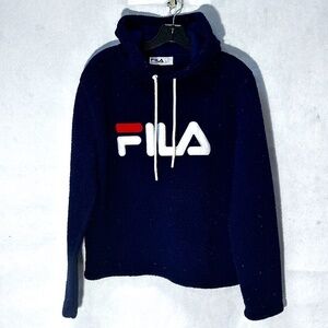 Vintage FILA Women Athletic Blue Workout Activewear Hoodie